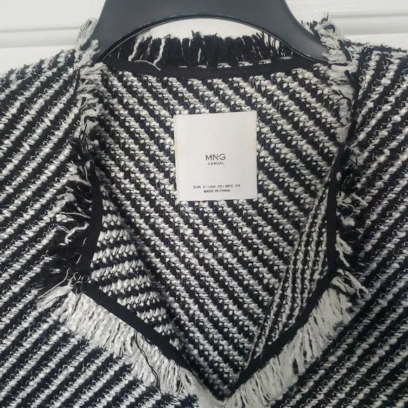 Mango Black and White Striped Blazer - Picture 2 of 4